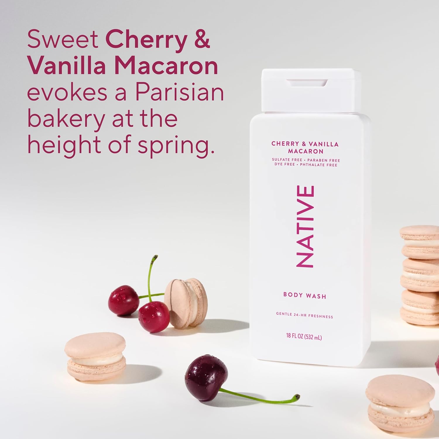 NATIVE Cherry Vanilla Macaron Body Wash
